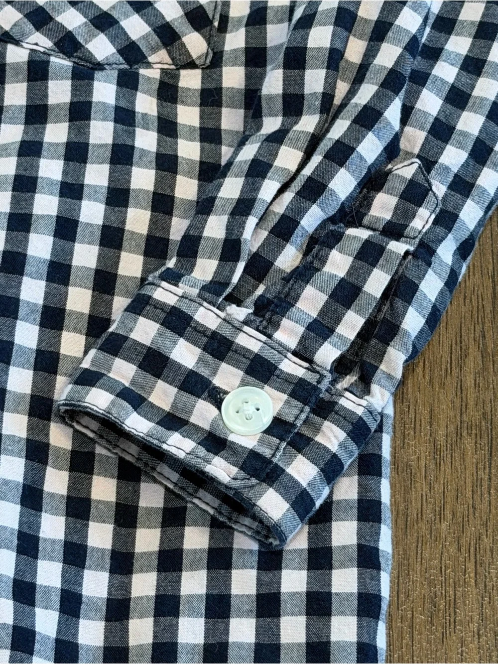 Old Navy Toddler Boys Navy & Light Pink Gingham Button-Up Shirt, 12-18 Months